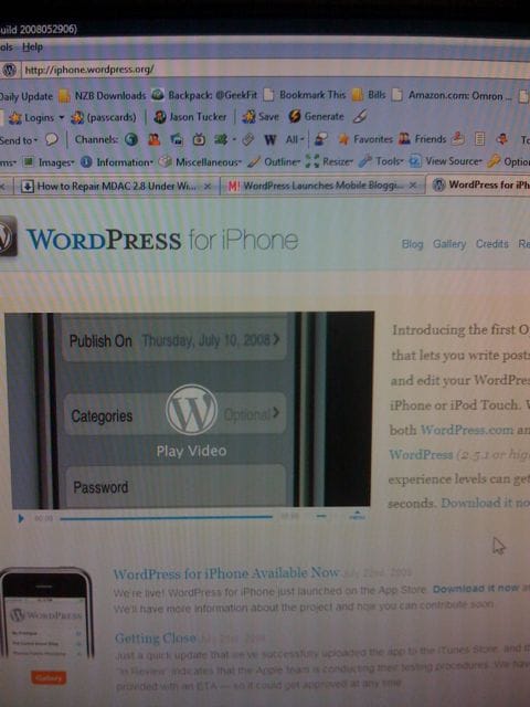 Wordpress and the iPhone